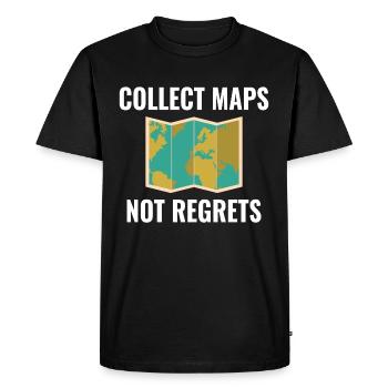 Collect Maps Not Regrets GIS Travel - Men's Premium Organic T-Shirt - black - Front - Nico (187cm)