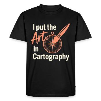 Art Cartographie SIG Création de cartes Design - T-shirt Premium bio Homme - noir - Devant - Nico (187cm)