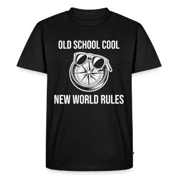 Boussole de règles du nouveau monde cool de la vieille école - T-shirt Premium bio Homme - noir - Devant - Nico (187cm)