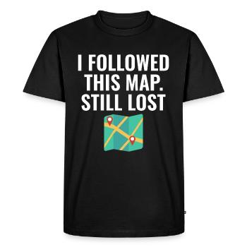 J’ai suivi cette carte encore perdue drôle de GIS - T-shirt Premium bio Homme - noir - Devant - Nico (187cm)