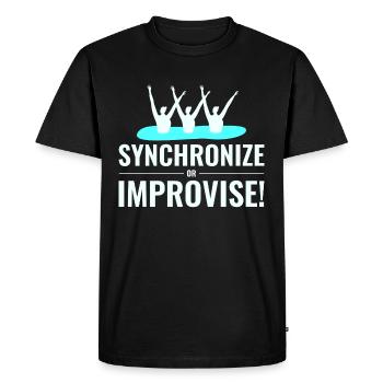 Natation synchronisée Improviser Équipe Nageur Humour - T-shirt Premium bio Homme - noir - Devant - Nico (187cm)