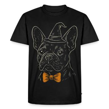 Frenchie Halloween - Spooky Gentleman Dog - T-shirt Premium bio Homme - noir - Devant - Nico (187cm)