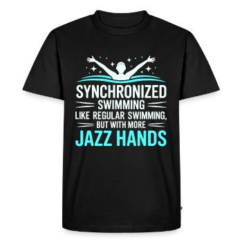 Natation synchronisée Jazz Mains Nageur Humour - T-shirt Premium bio Homme - noir - Devant - Nico (187cm)