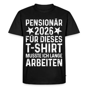 Retraité 2026 - Rente Retraite Retraite - T-shirt Premium bio Homme - noir - Devant - Nico (187cm)