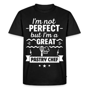 I'm Not Perfect But I'm a Great Pastry Chef - Men's Premium Organic T-Shirt - black - Front - Nico (187cm)