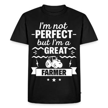 I'm Not Perfect But I'm a Great Farmer - Men's Premium Organic T-Shirt - black - Front - Nico (187cm)