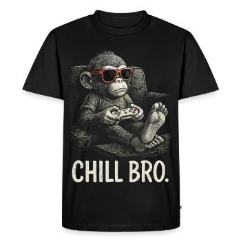 Chill Bro Cool Monkey Sunglasses Gamer Gift - Men's Premium Organic T-Shirt - black - Front - Nico (187cm)