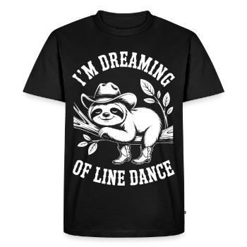 Dreaming Sloth Line Dance - Men's Premium Organic T-Shirt - black - Front - Nico (187cm)
