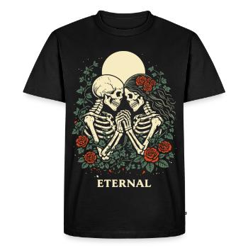 Eternal – Dark Love Skeleton Design dans le style gothique - T-shirt Premium bio Homme - noir - Devant - Nico (187cm)