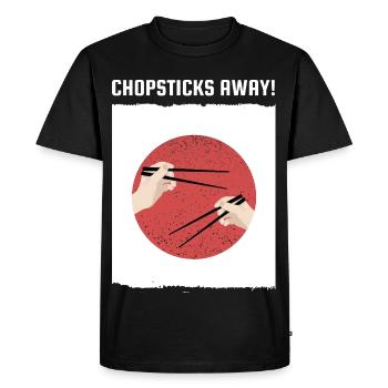 Baguettes à l’écart, ramen Drapeau japonais - T-shirt Premium bio Homme - noir - Devant - Nico (187cm)