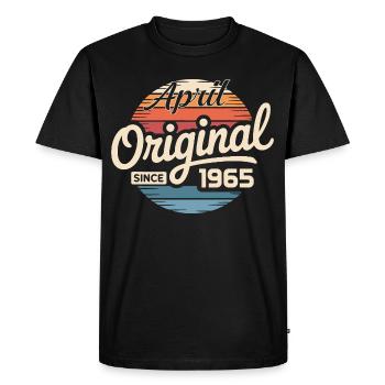 Né en avril 1965 - 61e anniversaire avril 1965 - T-shirt Premium bio Homme - noir - Devant - Nico (187cm)