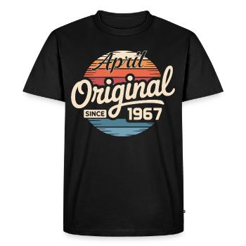 Né en avril 1967 - 59e anniversaire avril 1967 - T-shirt Premium bio Homme - noir - Devant - Nico (187cm)
