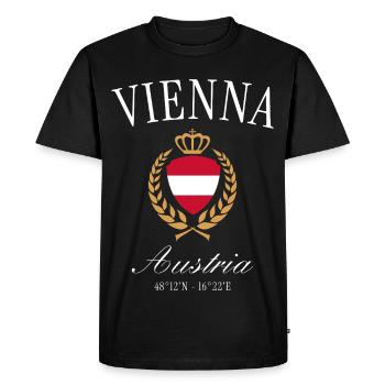 Couronne d’armoiries de Vienne Autriche – Souvenir de voyage - T-shirt Premium bio Homme - noir - Devant - Nico (187cm)