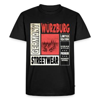 Würzburg Allemagne Ville Skyline Accueil Amour - T-shirt Premium bio Homme - noir - Devant - Nico (187cm)