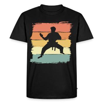 Karate vintage retro karate legend - Men's Premium Organic T-Shirt - black - Front - Nico (187cm)