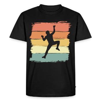 Climbing vintage retro climbing legend - Men's Premium Organic T-Shirt - black - Front - Nico (187cm)