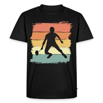 Badminton Retro Vintage Badminton Cadeau - T-shirt Premium bio Homme - noir - Devant - Nico (187cm)