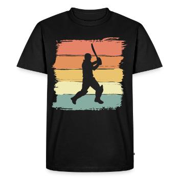 Cricket retro vintage cricket legend - Men's Premium Organic T-Shirt - black - Front - Nico (187cm)
