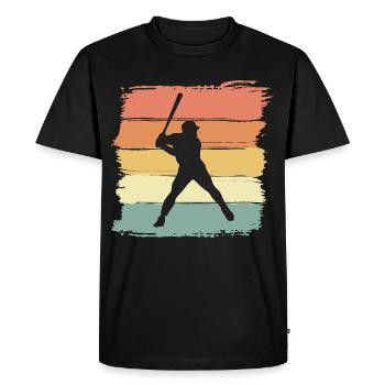 Baseball retro vintage baseball legend - Men's Premium Organic T-Shirt - black - Front - Nico (187cm)