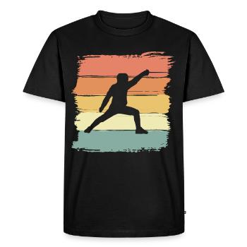 Fencing vintage retro fencing legend - Men's Premium Organic T-Shirt - black - Front - Nico (187cm)