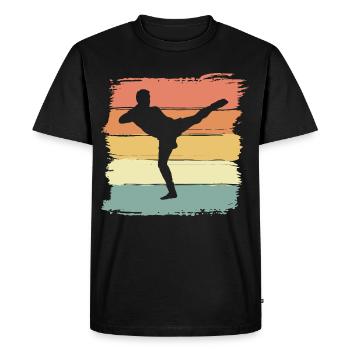Kickboxing vintage rétro kickboxing légende - T-shirt Premium bio Homme - noir - Devant - Nico (187cm)