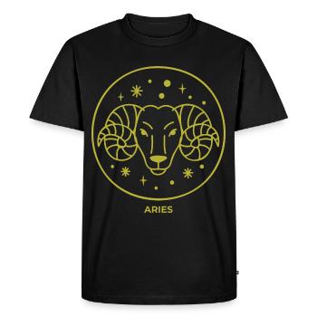 Signe du zodiaque Bélier Horoscope Astrologie Cadeau - T-shirt Premium bio Homme - noir - Devant - Nico (187cm)