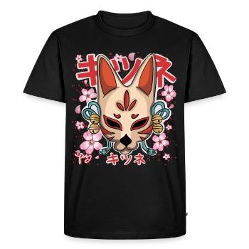 Yokai Kitsune - T-shirt Premium bio Homme - noir - Devant - Nico (187cm)