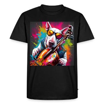 Cool Bassiste anglais Bull Terrier - T-shirt Premium bio Homme - noir - Devant - Nico (187cm)