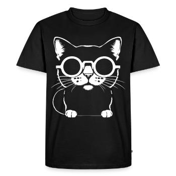 Drôle de chat avec des lunettes de soleil Chaton Sunglas Cats - T-shirt Premium bio Homme - noir - Devant - Nico (187cm)