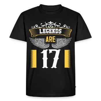 Les légendes ont 17 ans, leur anniversaire 17 - T-shirt Premium bio Homme - noir - Devant - Nico (187cm)