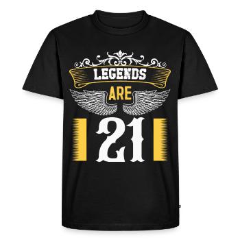 Legends are 21 years old, birthday 21 - Men's Premium Organic T-Shirt - black - Front - Nico (187cm)