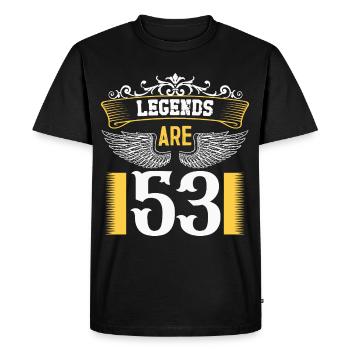 Les légendes ont 53 ans, 53 ans d’anniversaire - T-shirt Premium bio Homme - noir - Devant - Nico (187cm)