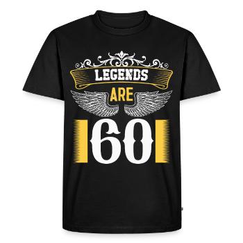 Les légendes ont 60 ans, 60 ans d’anniversaire - T-shirt Premium bio Homme - noir - Devant - Nico (187cm)