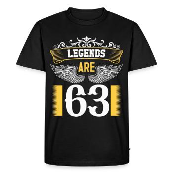 Legends are 63 years old, birthday 63 - Men's Premium Organic T-Shirt - black - Front - Nico (187cm)