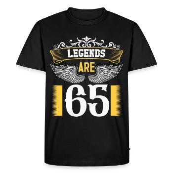 Les légendes ont 65 ans, 65 ans d’anniversaire - T-shirt Premium bio Homme - noir - Devant - Nico (187cm)