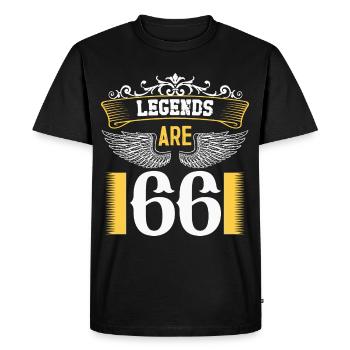 Les légendes ont 66 ans, 66 ans d’anniversaire - T-shirt Premium bio Homme - noir - Devant - Nico (187cm)