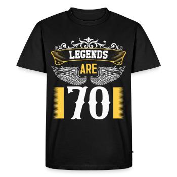 Legends are 70 years old, birthday 70 - Men's Premium Organic T-Shirt - black - Front - Nico (187cm)