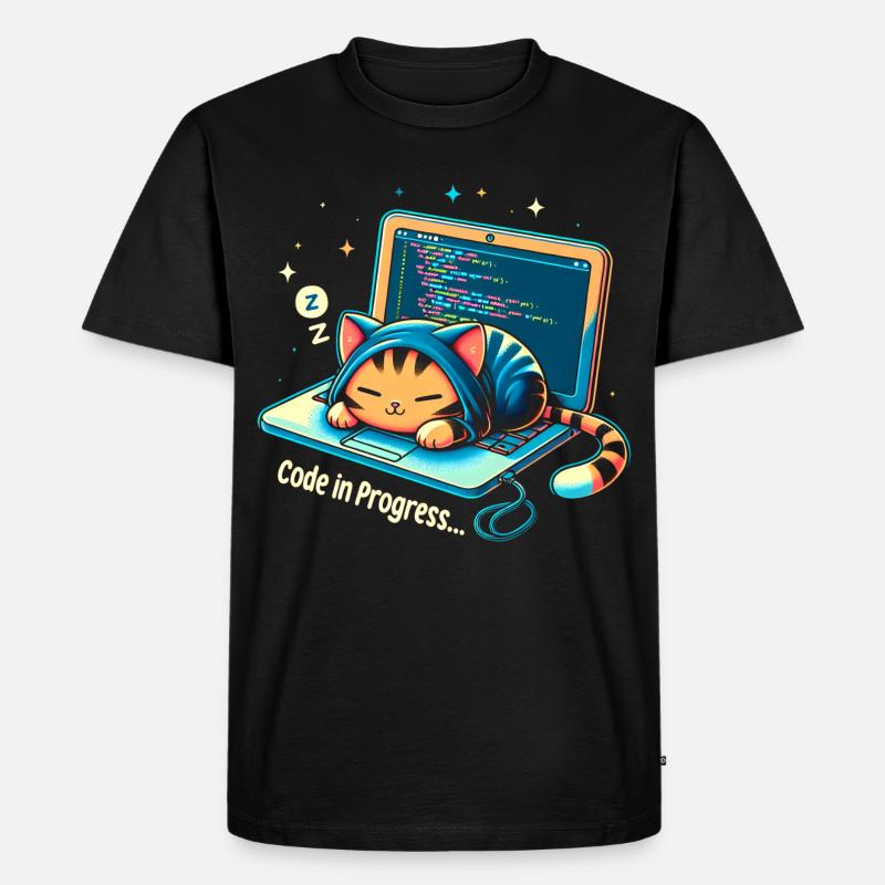Code in progress.. - Programming Cats - Men's Premium Organic T-Shirt - black