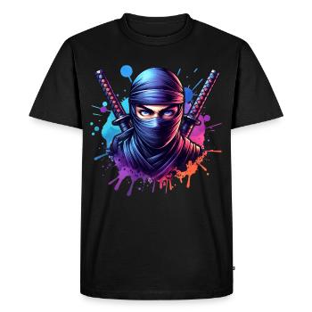 Ninja - T-shirt Premium bio Homme - noir - Devant - Nico (187cm)