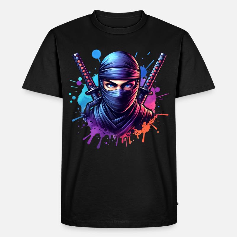 Ninja - Männer Premium Bio T-Shirt - Schwarz