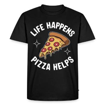 Pizza Italie Restauration rapide - T-shirt Premium bio Homme - noir - Devant - Nico (187cm)