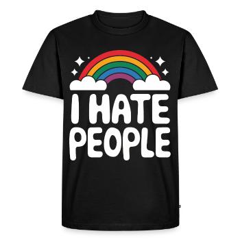 Funny, sarcasm, sarcastic humor, irony - Men's Premium Organic T-Shirt - black - Front - Nico (187cm)