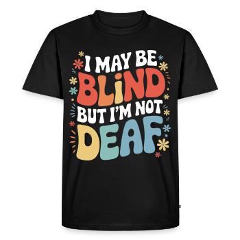 Aveugle Personnes malvoyantes - T-shirt Premium bio Homme - noir - Devant - Nico (187cm)