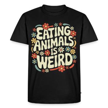 Végétarien Végétalien Végétarien Végétarien - T-shirt Premium bio Homme - noir - Devant - Nico (187cm)