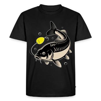 Carp & Boilie – The moment before the bite - Men's Premium Organic T-Shirt - black - Front - Nico (187cm)