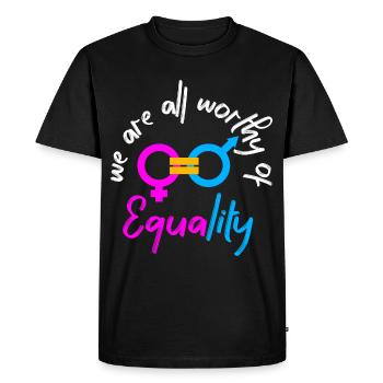 Égalité - T-shirt Premium bio Homme - noir - Devant - Nico (187cm)