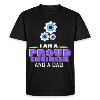 I am a proud engineer and a papa program - Men's Premium Organic T-Shirt - black - Front - Nico (187cm)