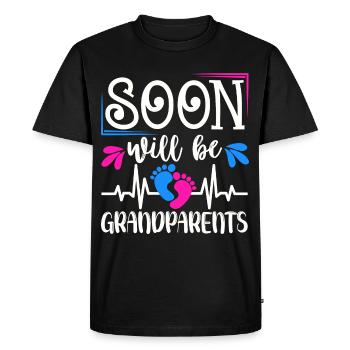 We will soon be grandparents, We will be grandma and grandpa - Men's Premium Organic T-Shirt - black - Front - Nico (187cm)
