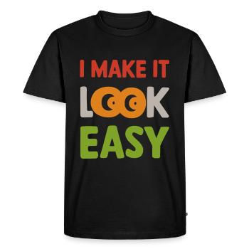 Look Easy - T-shirt Premium bio Homme - noir - Devant - Nico (187cm)