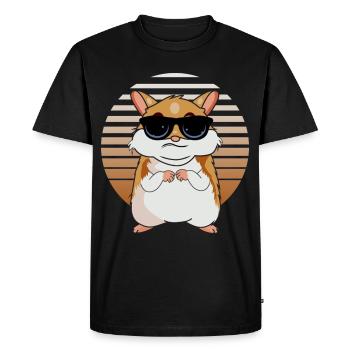 Amoureux du hamster - T-shirt Premium bio Homme - noir - Devant - Nico (187cm)